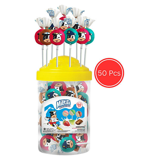 Milkita Lolipop Assorted Jar 50pcs 
